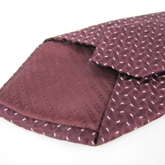 GIORGIO ARMANI Tie Maroon Heavy Woven Silk - Picture 4 of 6